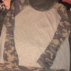 gray camo crewneck